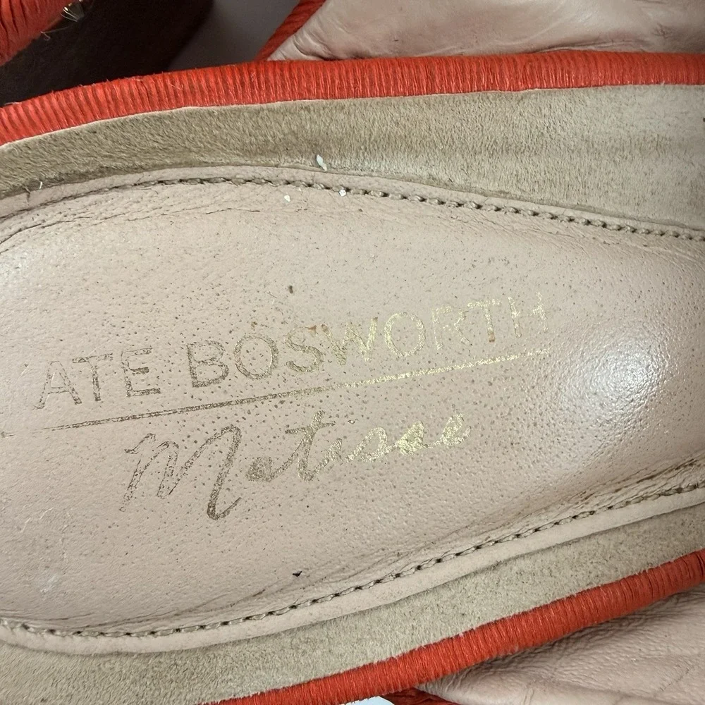 Matisse Kate Bosworth Orangey Red Western‎ Mule Heels Women 7.5 M Leather Brazil